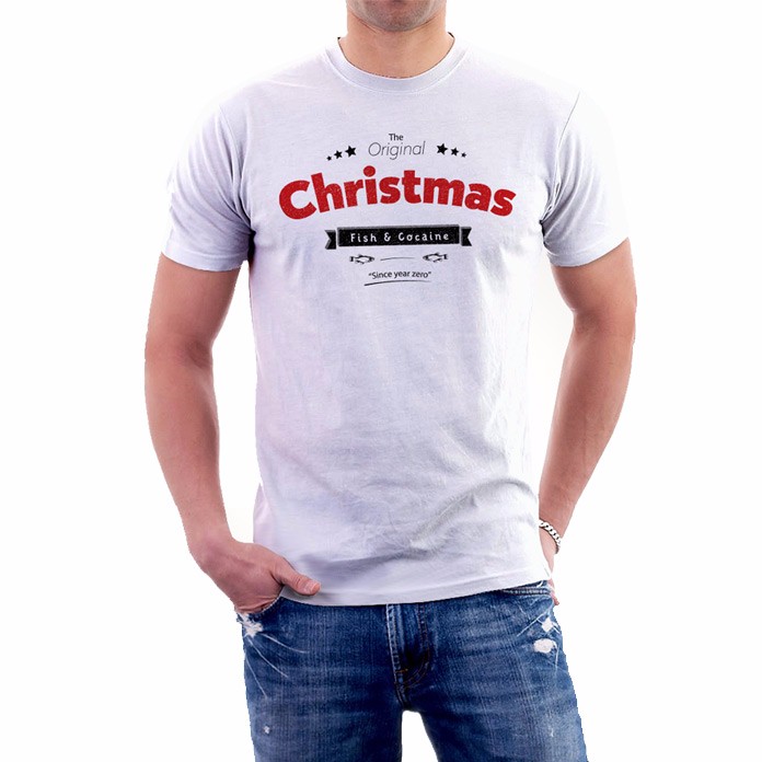 Christmas T-Shirt Fish & Cocaine Red