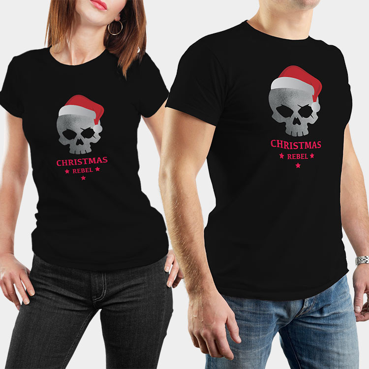Christmas Rebel T-Shirts Black